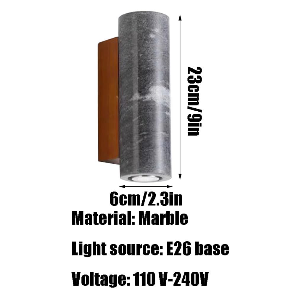 E26 Light Source Marble Wall, Modern Industrial Style Lamp, Single Head Personalized Sconce, Hallway Living Room Balcony Mounted Fixtures