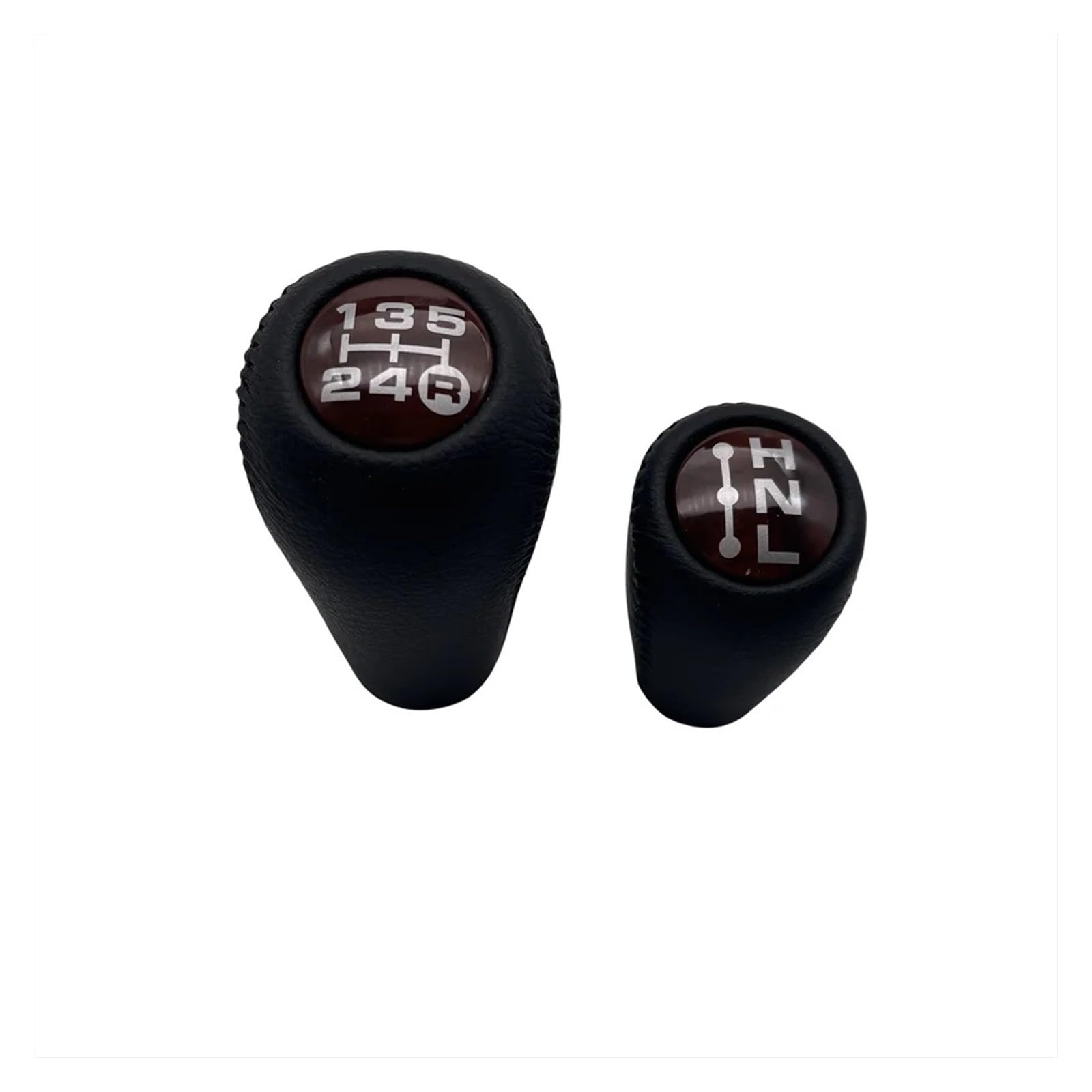 Sauanmnktp Brown Set Gearshift Knob For Toyota Prado Lc120 2003-2009 5 Speed Gear Shift Knob Car Manual Transmission Leather