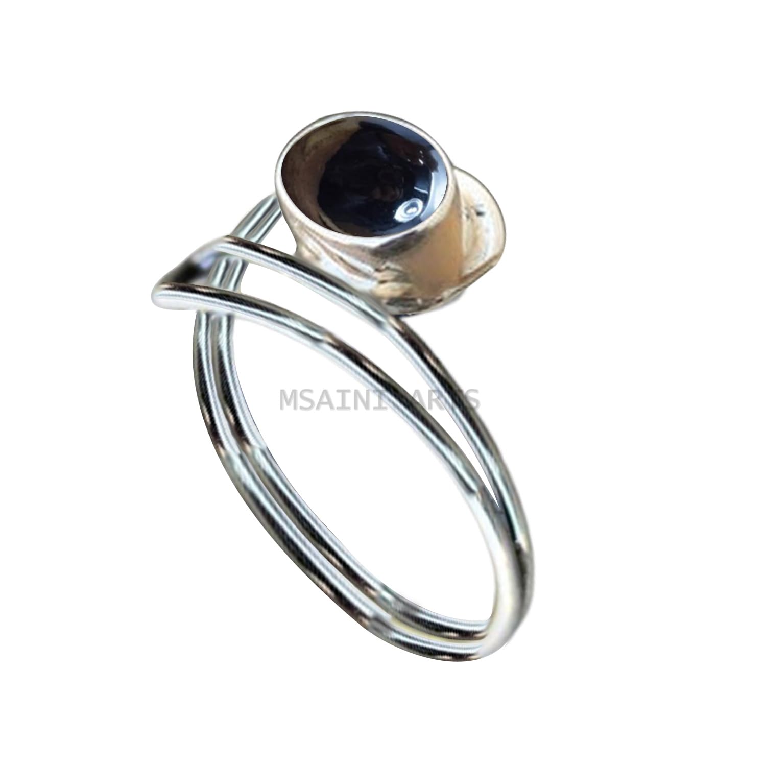 925 Sterling Silver Ring For Womens, Natural Black Onyx Ring Gemstone Unique Handcrafted Ring