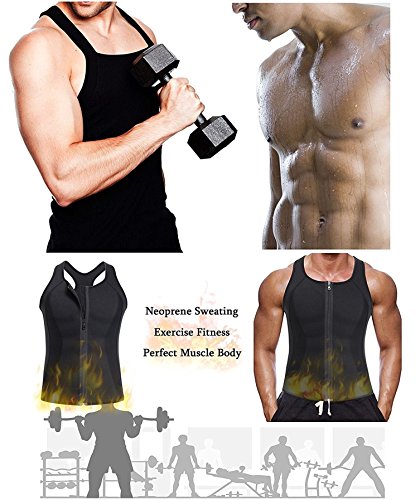 image for BRABIC Hot Sauna Sweat Suits,Zipper Closure Tank Top Shirt for Weight 