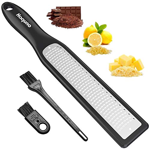 Haquno Lemon Zester, Grater Zester — Parmesan Cheese Lemon, Ginger, Garlic, Nutmeg, Chocolate, Vegetables, Fruits - Razor-Sharp Stainless Steel Blade