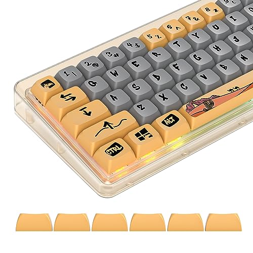 Image of Guffercty kred GTSP XDA Profile PBT Keycaps, 129-Keys Custom Dye Sublimation Keycaps With For MAC Win Fullsize, Tenkeyless, Winkeyless, 75%, 65%, 60% Keyboard (Desert)