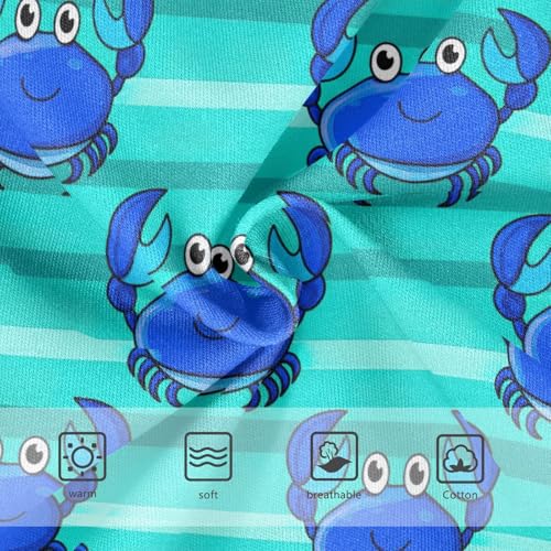 Joisal Cotton Girls Underwear Toddler Cute Crab Blue Stripe Little Girl Panties Funny Kids Undies Briefs 2t3