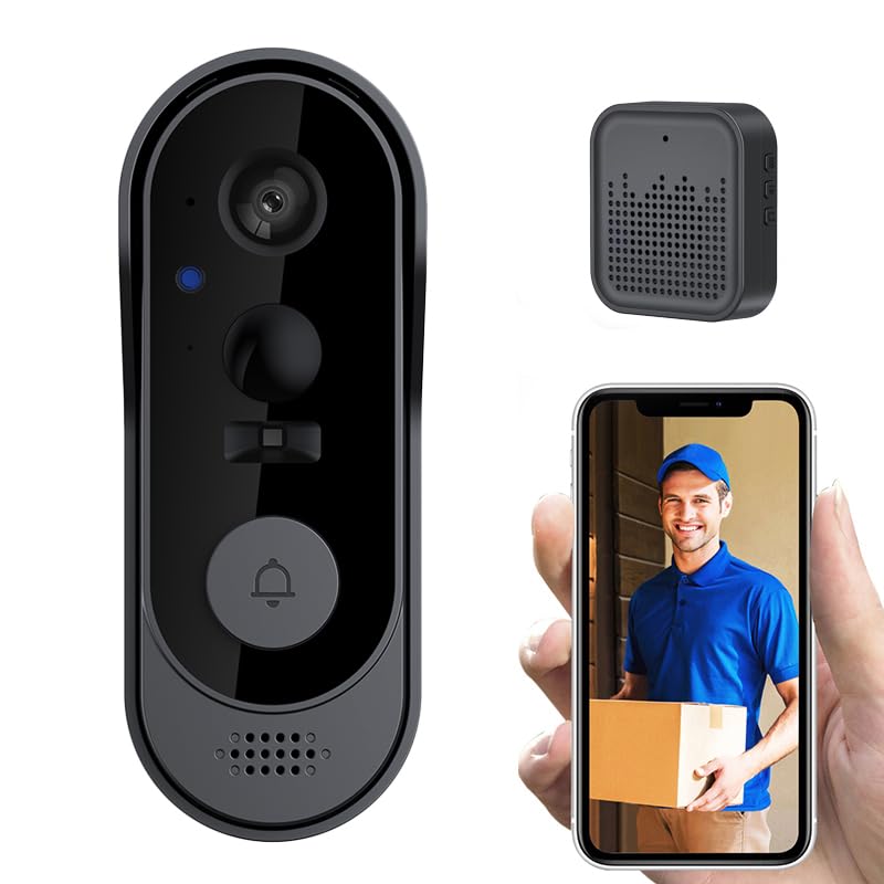 ZIG1 Doorbell Camera Wireless No Subscription, 1080p Video Doorbell with Chime, 2-Way Audio, Night Vision, 2.4G Wi-Fi, I - Detailed View