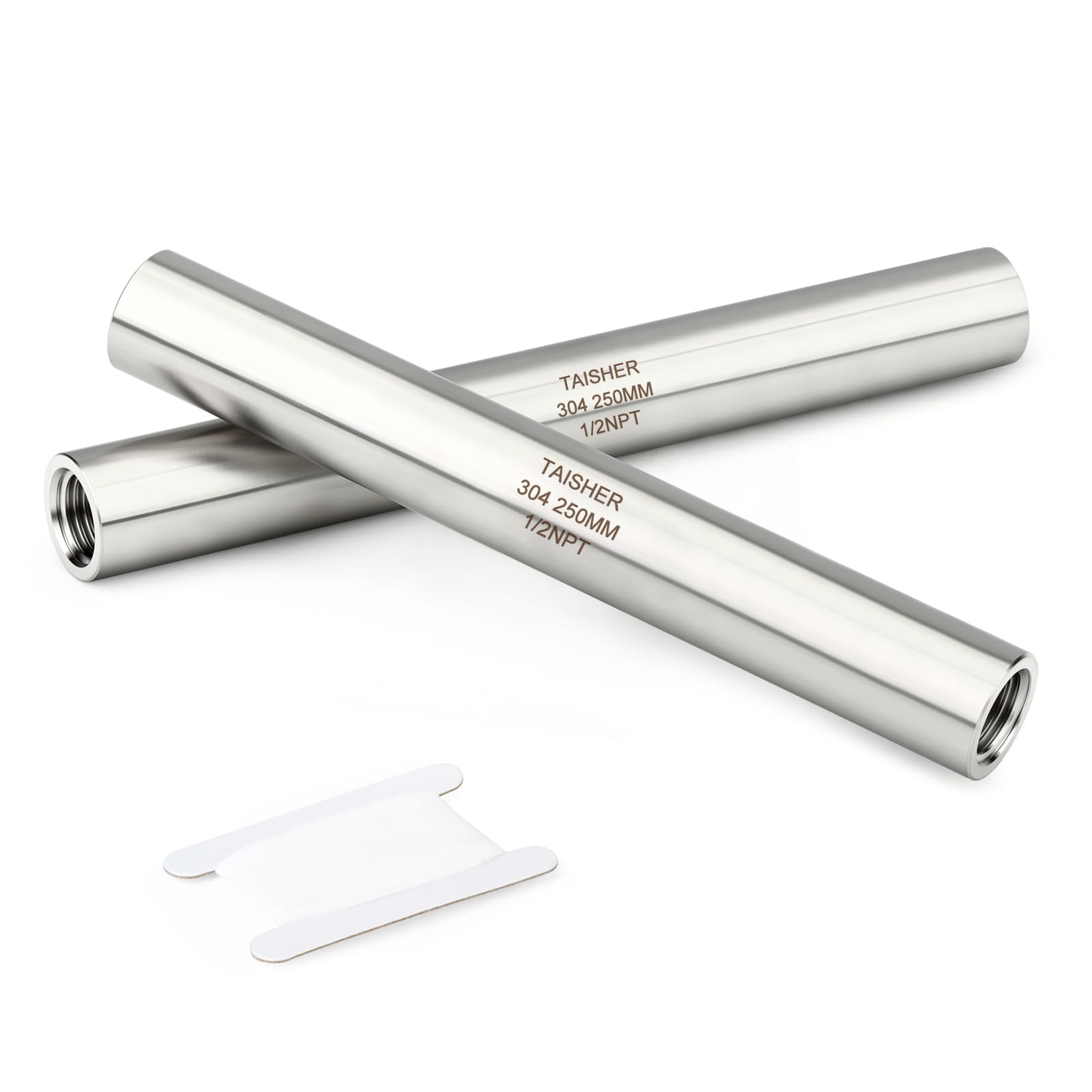 TAISHER 2PCS Stainless Steel Pipe Fittings, 1/2" NPT Female x 1/2" NPT Female Threaded, 10" Length Thickened Nipple Cast Pipe