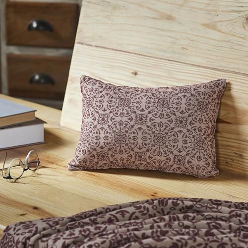VHC-Brands-Custom-House-Burgundy-Tan-Jacquard-Pillow-95x14 VHC Brands Custom House Burgundy Tan Jacquard Pillow 95×14