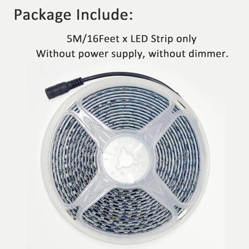Image of Super Bright Black PCB 12V SMD5630(0.4w) LED Strip Lights Without Power Supply, IP65 Waterproof, Pack of 16.4ft /5M (600LED-Red)