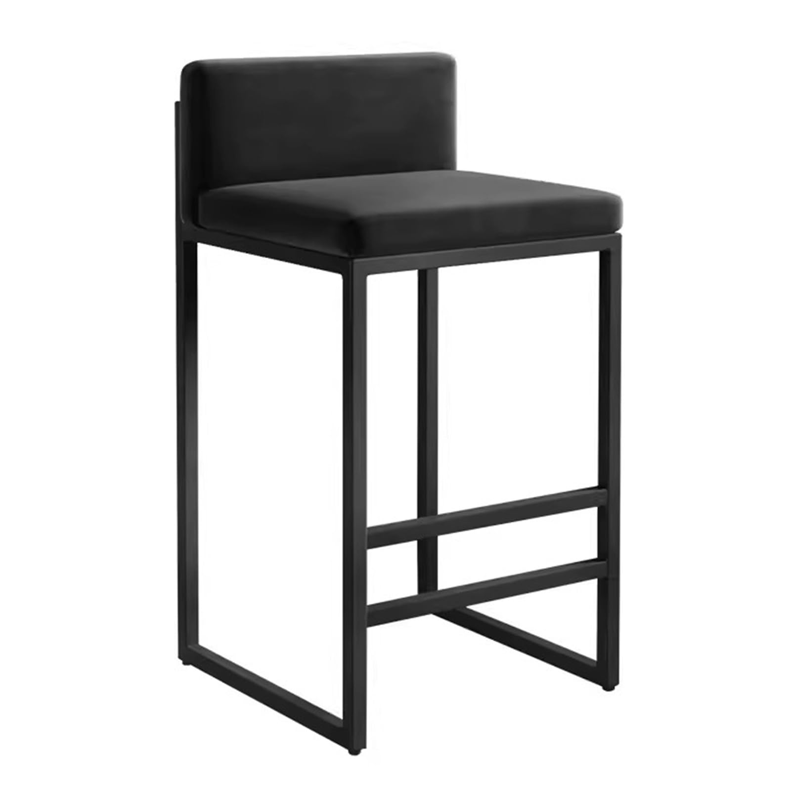 lyxamjrzyp Island Chairs, Square Seat with Backrest, Metal Legs and Footrest, Modern Upholstered Breakfast Chair for Home Kitchen Dining Room, Tall