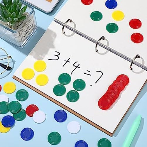 UieaMsio 400 Pieces Plastic Poker Chips 4 Colours Bingo Chips Plastic Poker Chips Game Chips for Counting Chips for Children (22mm UieaMsio 400 Pieces Plastic Poker Chips 4 Colours Bingo Chips Plastic Poker Chips Game Chips for Counting Chips for Children (22mm