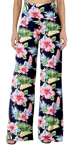 JZC Women's Palazzo Lounge Pants Stretchy Wide Leg Casual Pants Comfy High Waist Flowy Pants S-3XL