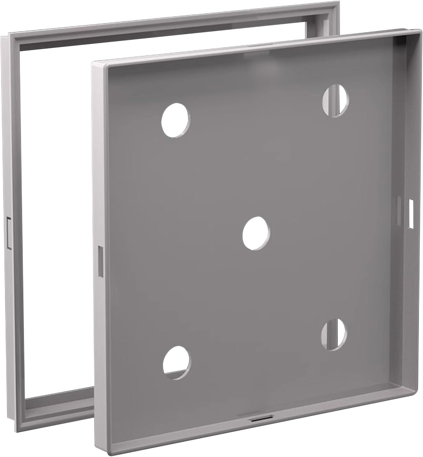 ZIMGOD Hidden Embedded Tile Access Panel Door, PVC Access Hatch Cover for Ceiling Wall Drywall, Flush Mount Inspection Door Plate for Plumbing Wiring Repair(Gray,15x15cm (5 7/8" x5 7/8"))
