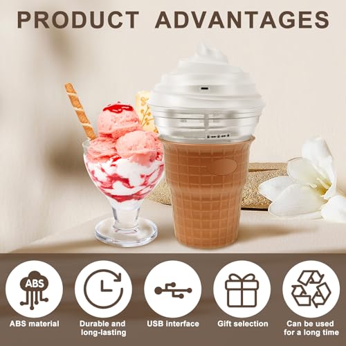 Slushy Maker, Eiscreme-Maschine für Kinder mit Löffel, 450 ml, USB-Ladegerät, wiederverwendbar, Frozens Squeeze Cup aus Silikon, Quick Frozen Becher, Slushy Eisbecher für DIY Zuhause – Bild 4