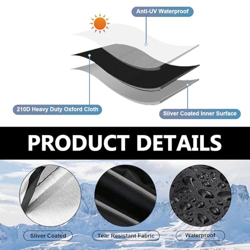 Image of 2 PCS Auto Rearview Mirror Snow Cover, 210D Silver Coated Oxford Cloth Dust and Frost Protective Cover, 10.62 inch x 12.99 inch Car Accessories, Universal for Automobiles (Black)