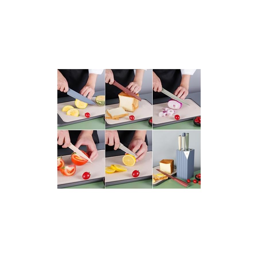 Knife-Set-6-Pcs-Color-Coded-Kitchen-Knife-Set-with-Block-5-Color-Anti-Rust-Coating-Stainless-Steel-Chef-Knife-Set-Super-Sharp-Kitchen-Knives-with-Stand-Cooking-Knives-for-Kitchen-with-Gift-Box Knife Set, 6 Pcs Color-Coded Kitchen Knife Set with Block, 5 Color Anti-Rust Coating Stainless Steel Chef Knife Set, Super Sharp Kitchen Knives with Stand, Cooking Knives for Kitchen with Gift Box