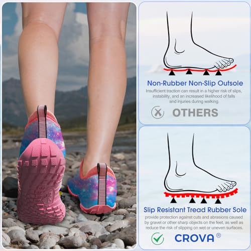Image of Built-in Heel Grips Water Shoes for Kids Girls Boys Hiking Wide Barefoot Swim Beach Pool Big Kid