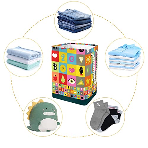 Panier à linge imperméable grand format avec motif dessiné main