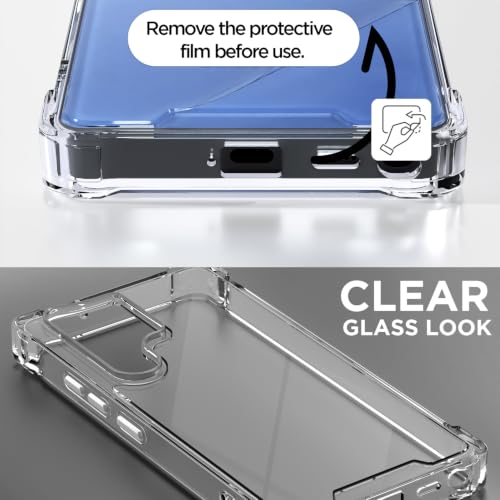 Image of Outlouders Back Cover for Samsung Galaxy S22 Ultra 5G Clear Transparent PC + TPU Bumper Case with Raised Edges for Shockproof Protection (Transparent)