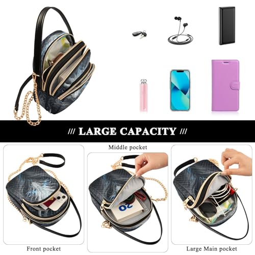 Bolso de hombro Black Dragon para mujer clásico retro miniatura 7