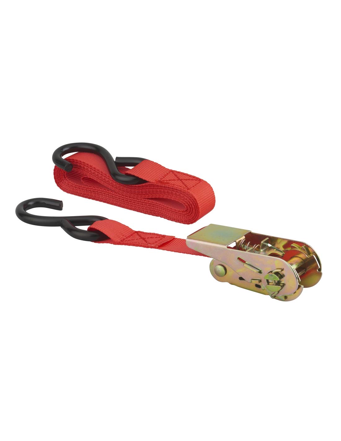 THIRARD - Sangle de Serrage à Cliquet - Polyester - Avec Crochets S - Pour Transport et Sécurisation de Charges - Fixation Efficace - 25 mm x 4.50 m - Rouge