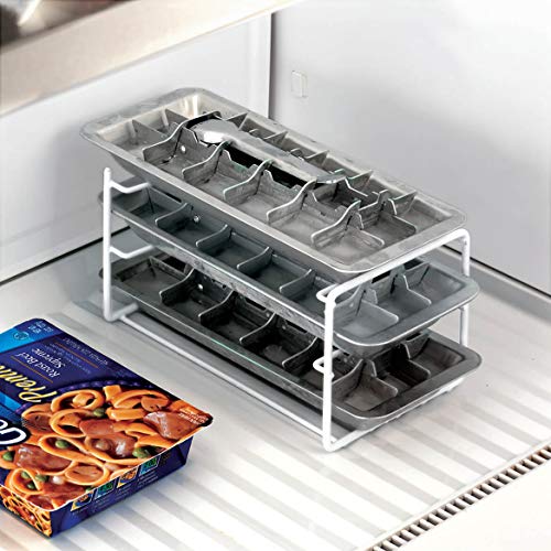Bandejas vintage para cubitos de hielo de aluminio, set de 2 miniatura 3