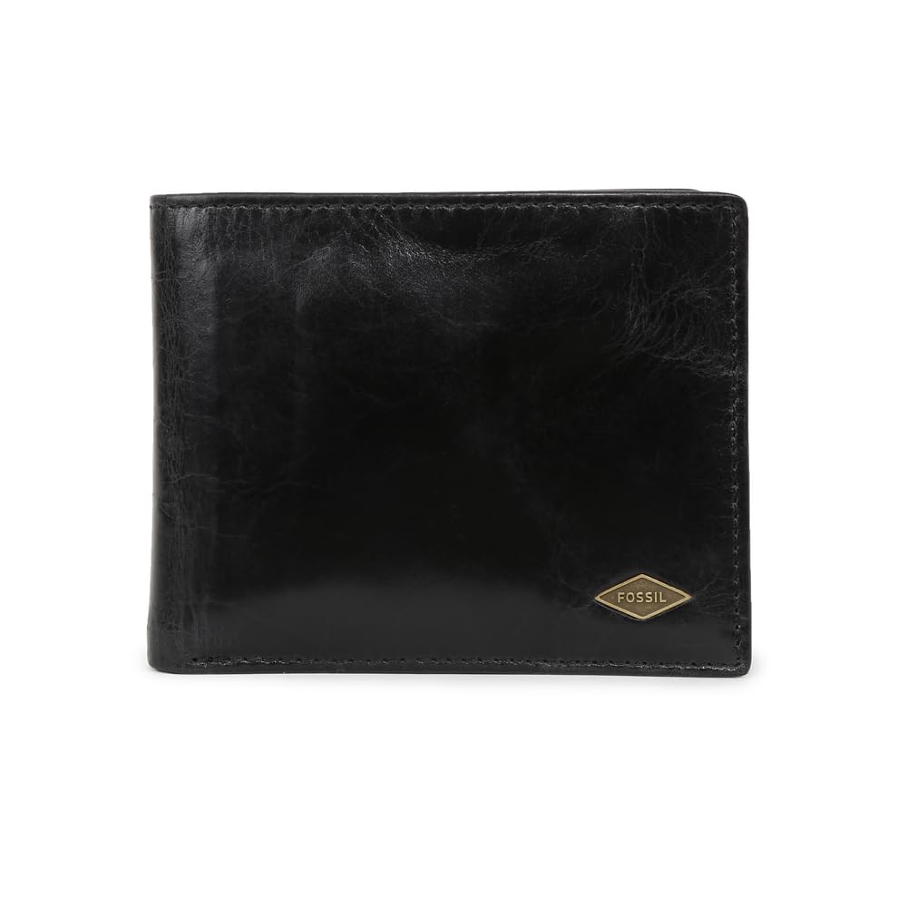 Fossil Regalo per Uomo Ryan, Custodia per Passaporto in Pelle Nero 12,4 cm L x 0,5 cm L x 8,9 cm H ML3829001