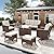 FUARTIO 7 Pieces Outdoor Patio Furniture Set with Fire Pit Table, Wicker Patio Sectional Set Conversation Wicker Swivel Chairs with Small Side Table