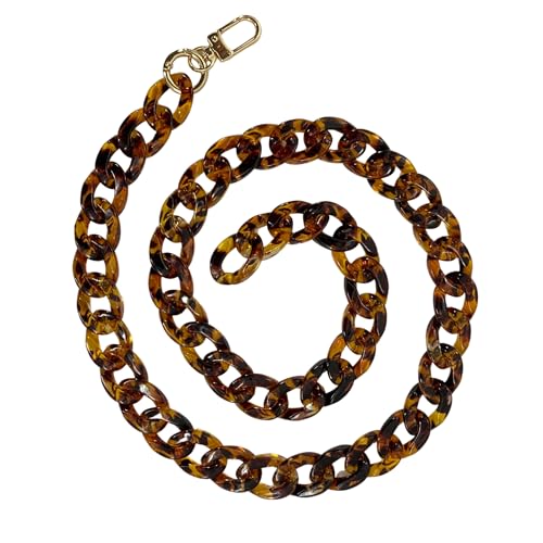 Women's Tortoiseshell Brown Leopard Link Chain Belt 5/8