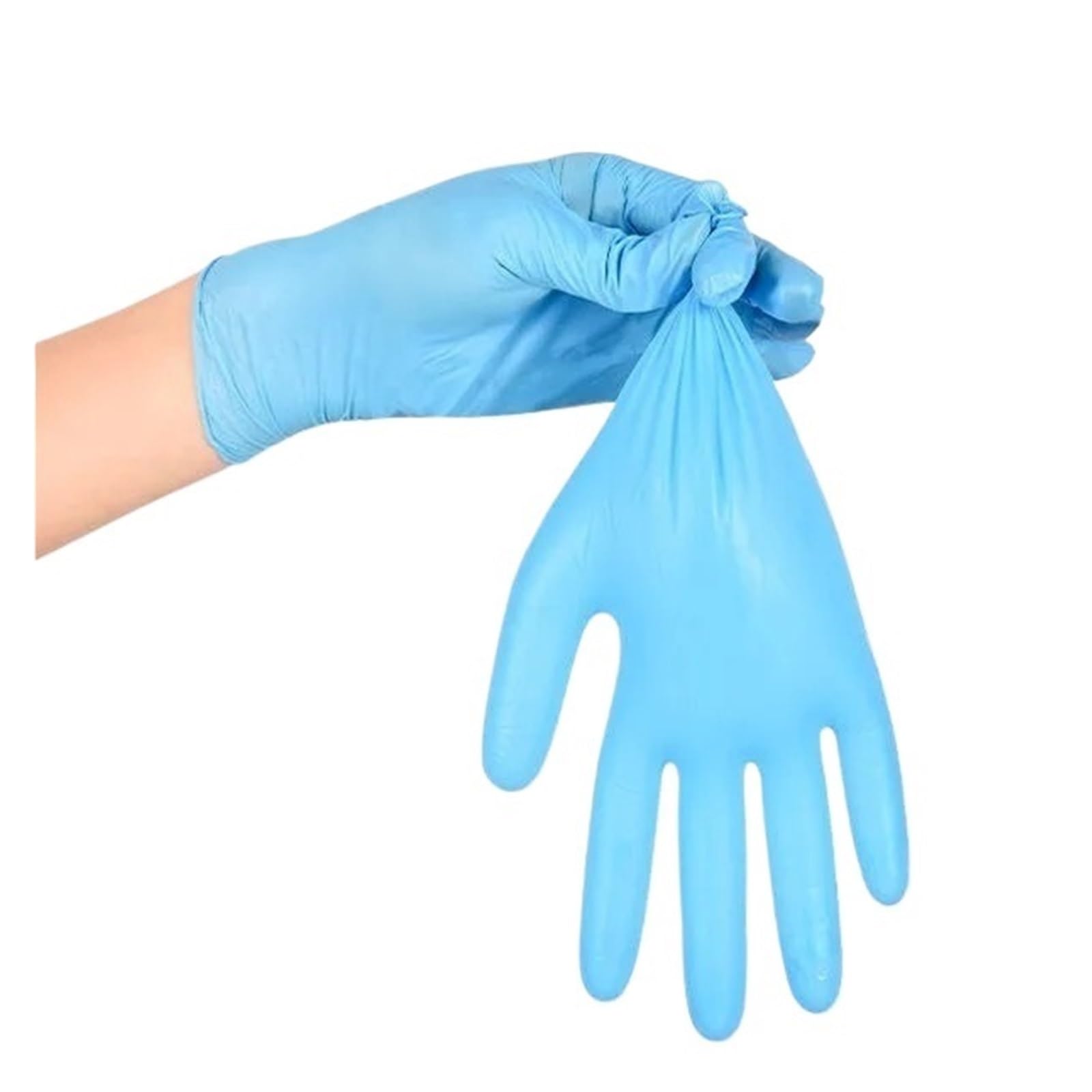 100 Szt. Czarne Rękawiczki Nitrylowe Zagęszczone Jednorazowe Do Czyszczenia Fryzjerstwo Wodoodporny Tatuaż Mycia Naczyń(Blue 100PCS,XL)