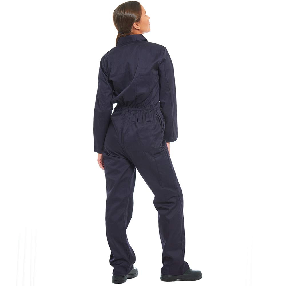 Pro-Work/Tough Gear Latzhose für Damen, strapazierfähig, Polyester-Baumwoll-Mischgewebe, Arbeitskleidung mit Druckknopfverschluss und elastischem Bund Gr. 62, navy