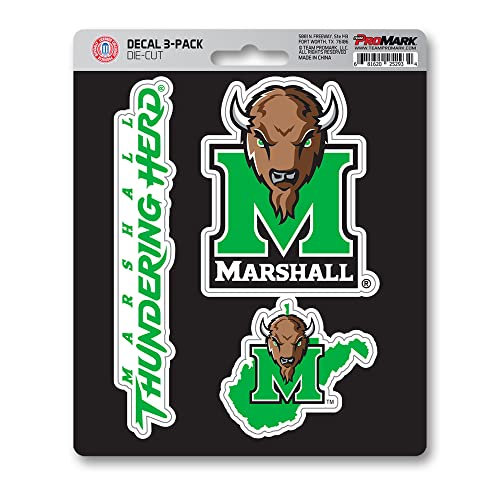 FANMATS 61075 Marshall Thundering Herd 3 Piece Decal Sticker Set, 5" x 6"