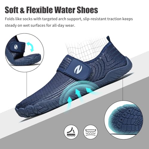 Image of LIZRHA Water Shoes for Men and Women Quick Dry Aqua Swim Barefoot Shoes for Outdoor Fishing Beach Pool Boat Surfing Walking Water Park and Yoqa Activities