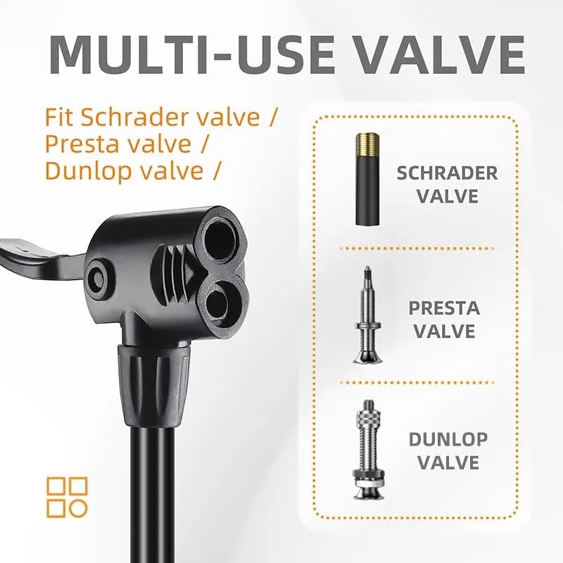 Bomba De Bicicleta Portátil Bomba de Bicicleta Acero Inoxidable 160PSI, válvula Schrader Presta for montaña y Carretera