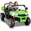 Hikole 24V 2 Seater Ride on Dump Truck, Ride on UTV Car for Big Kids 4-8 with Electric Dump Bed, Remote Control, 400W Powerful Motors, Spring Suspension, 2WD Kids Side by Side Electric Car, Green