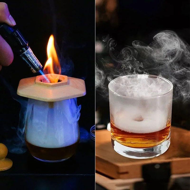 Kit per affumicatore per cocktail, kit per affumicatore di formaggio e whisky, con trucioli di legno da 6 gusti, accessori per cocktail bar, kit per cocktail, kit regalo per uomini e amanti dei