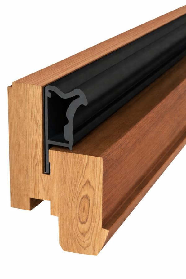 Vensterafdichting, vleugelsponningsafdichting, groefbreedte 5 mm / sponning, 12 mm, van TPE, hoogwaardige afdichting voor houten ramen (zwart, 50 m