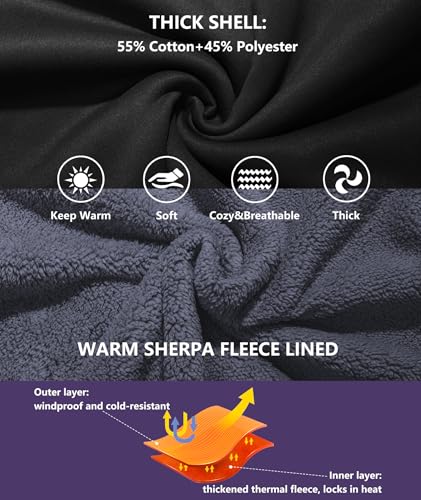 Image of GEEK LIGHTING Men's Fleece-Lined Zip Up Hoodie, Thick Hooded Jacket Winter Warm Athletic Sweatshirt