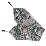 HOLIDYOYO Chemin de Table de Pâques Imprimé Lapin Gris Décorations de Table Printanière 1 Pièce Dcoration Cuisine Festive Résistant à L'usure Rondes et Carrées