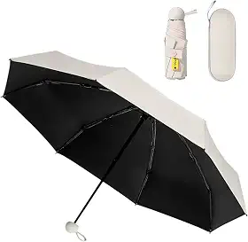 Guarda chuva de Bolso Ultra Compacto e Versátil – Mini Guarda-chuva Dobrável com Proteção UV, Leve e Portátil – Inclui Estojo Estilo Cápsula para Chuva e Sol - Cores Aleatórias