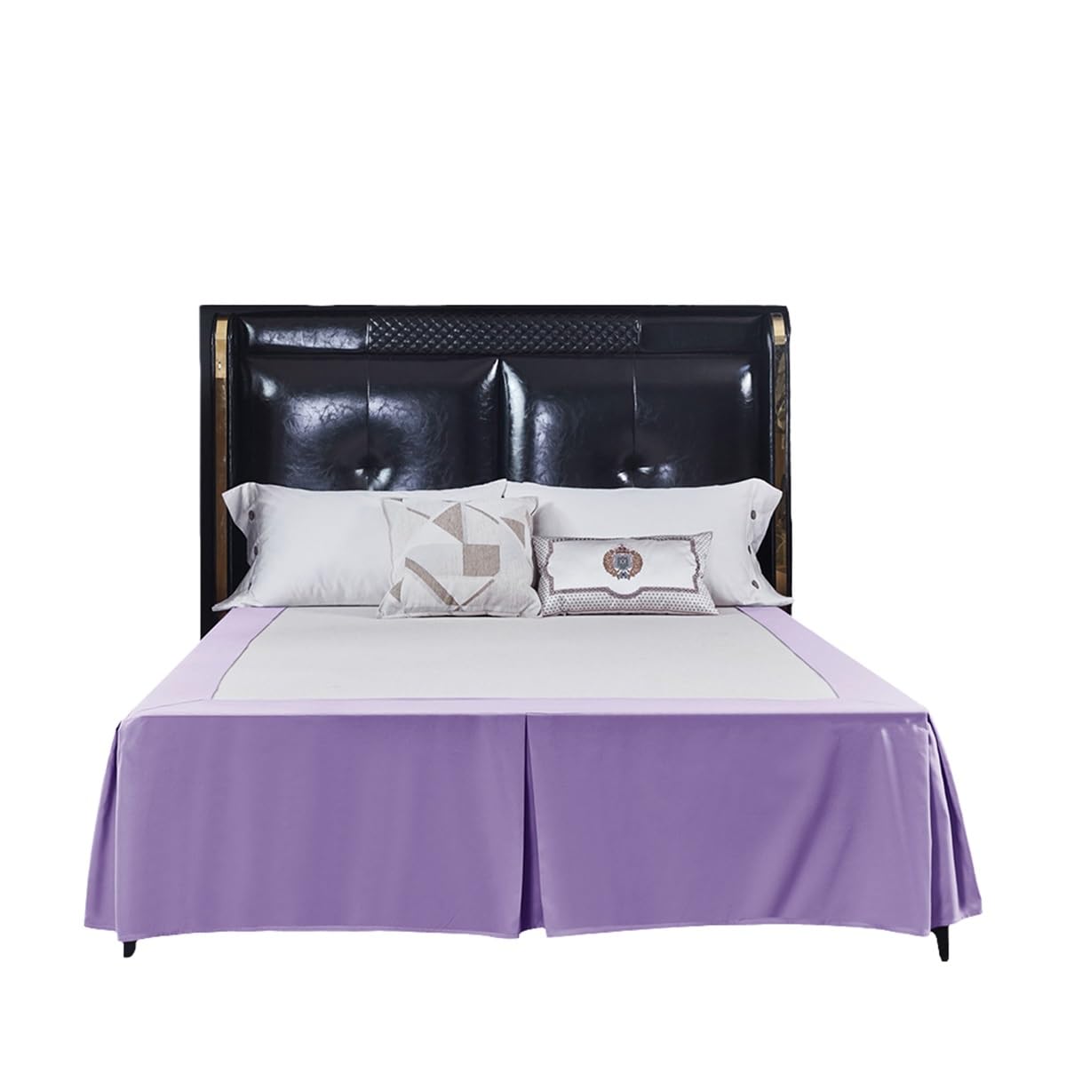 Bedding Elegant Comfortable Luxurious Surround Bed Skirt with Wrinkles for Decorating Bedrooms use Lavender Full