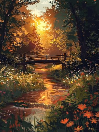 Peinture par Numéro Rivière pour Adulte et Enfant Kit DIY 80x110cm