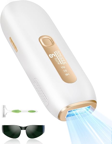 Haarlosy IPL Hair Removal Device with 3 Functions and Long-Lasting Results At-Home Laser Hair Removal Device for Women and Men Bikini Area Upper Lip Armpits and Body White