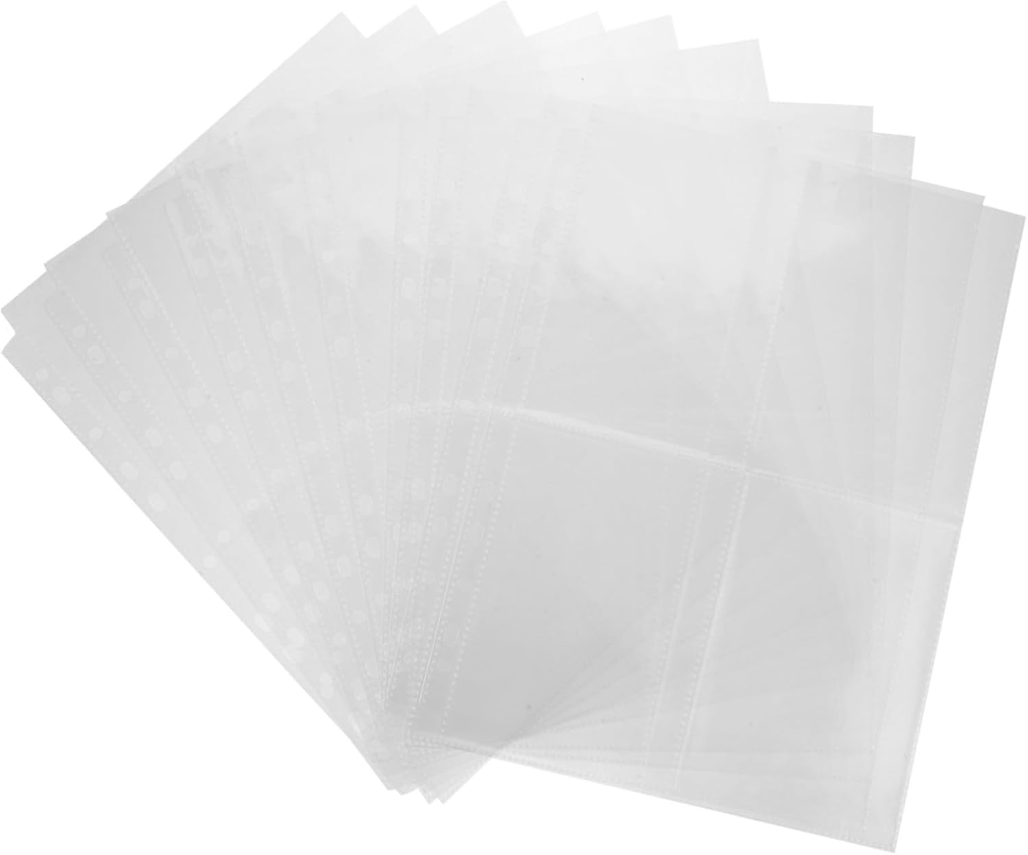 60pcs Double Sided Photo Album Refill Pages Clear PVC Sleeves for Photos Postcards Slot Design Clear Protectors for Home Memories