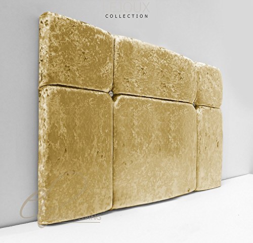 Lejoux™ Colección Sample Cabecero de cama de lujo en terciopelo aplastado en individual, doble, king (dorado, 102 cm) (doble) 76,2 cm de alto) Cover