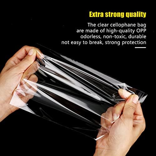 200 Pcs Cellophane Bags 5 x 7.5 inches Self Seal Cellophane Bags Small Cellophane Bags Clear Cello Bags for Cookie Sweet Gifts Jewelry A6-A10 Cards
