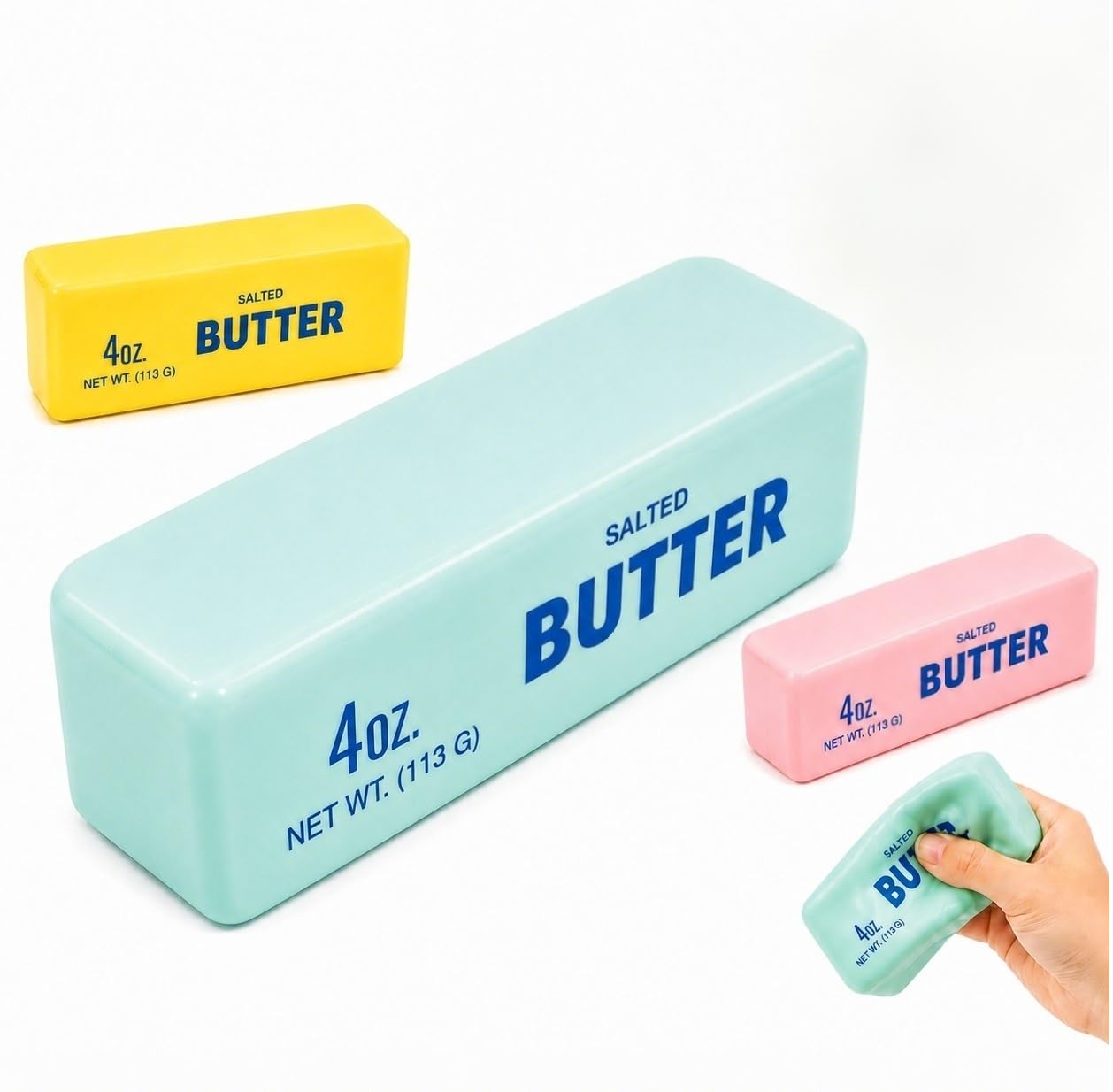 Crunchy Butter Squishy ASMR Stress Ball with Colorful Block Filling, Soft Slow Rising Butter Fidget for Desk, Office, Party Favors & Gifts(blue, Brick Filled)