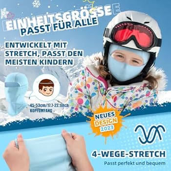 ICOCOPRO Bivakmuts masker winter warm bivakmuts skimasker motorfiets fietsmasker motormasker jongens en meisjes ademend winddicht met brilgaten, Blue1, One size