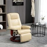 ATOMSTACK MAKER HOMELEN Relaxsessel, verstellbar, Liegefunktion, bis 120 kg, Kunstleder, 78 x 87 x 100 cm, Creme