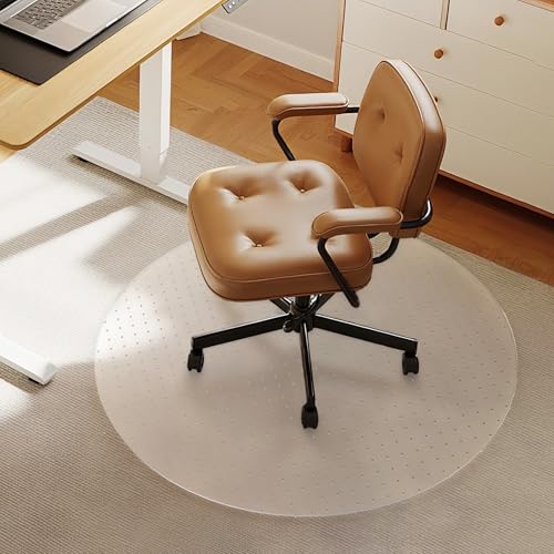 Office Chair Mat for Carpet - 36x36 Inch Plastic Computer Desk Floor Protectors for Chairs Clear Under Desk Rug Pad for Rolling Gaming Chair