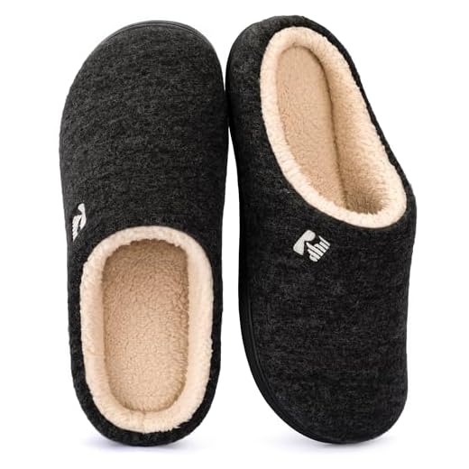 RockDove Men's Sherpa Lined Memory Foam Clog Slipper, Size 11-12 US Men, Black