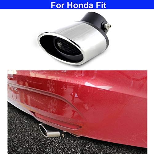 1pcs Silver Stainless Steel Exhaust Tail Rear Muffler Tip Tailpipe Trim compatible For Honda Fit 2014 2015 2016 2017 2018 2019 2020 2021 2022 2023 2024 2025